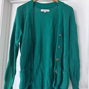LOFT Women's Green Cardigan Sweater